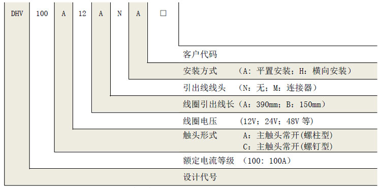DHV100 DHV100无极性接触器 高压直流接触器 DHV100 DHV100无极性接触器