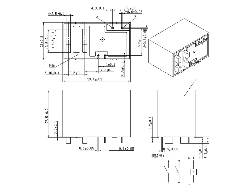 DYZ1-125C 外形安装尺寸图及电路图 低压直流接触器 DYZ1-125C 外形安装尺寸图及电路图