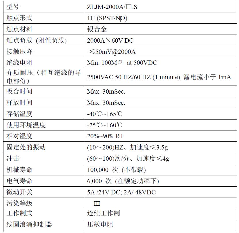 ZLJM-2000A ZLJM-2000A 产品规格图片 低压直流接触器 ZLJM-2000A ZLJM-2000A 产品规格图片