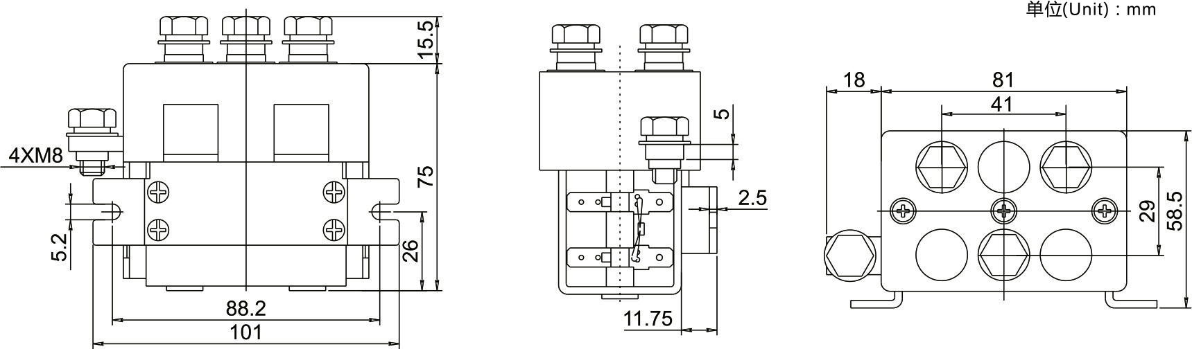 ADC125A直流换向接触器,用于电源控制系统